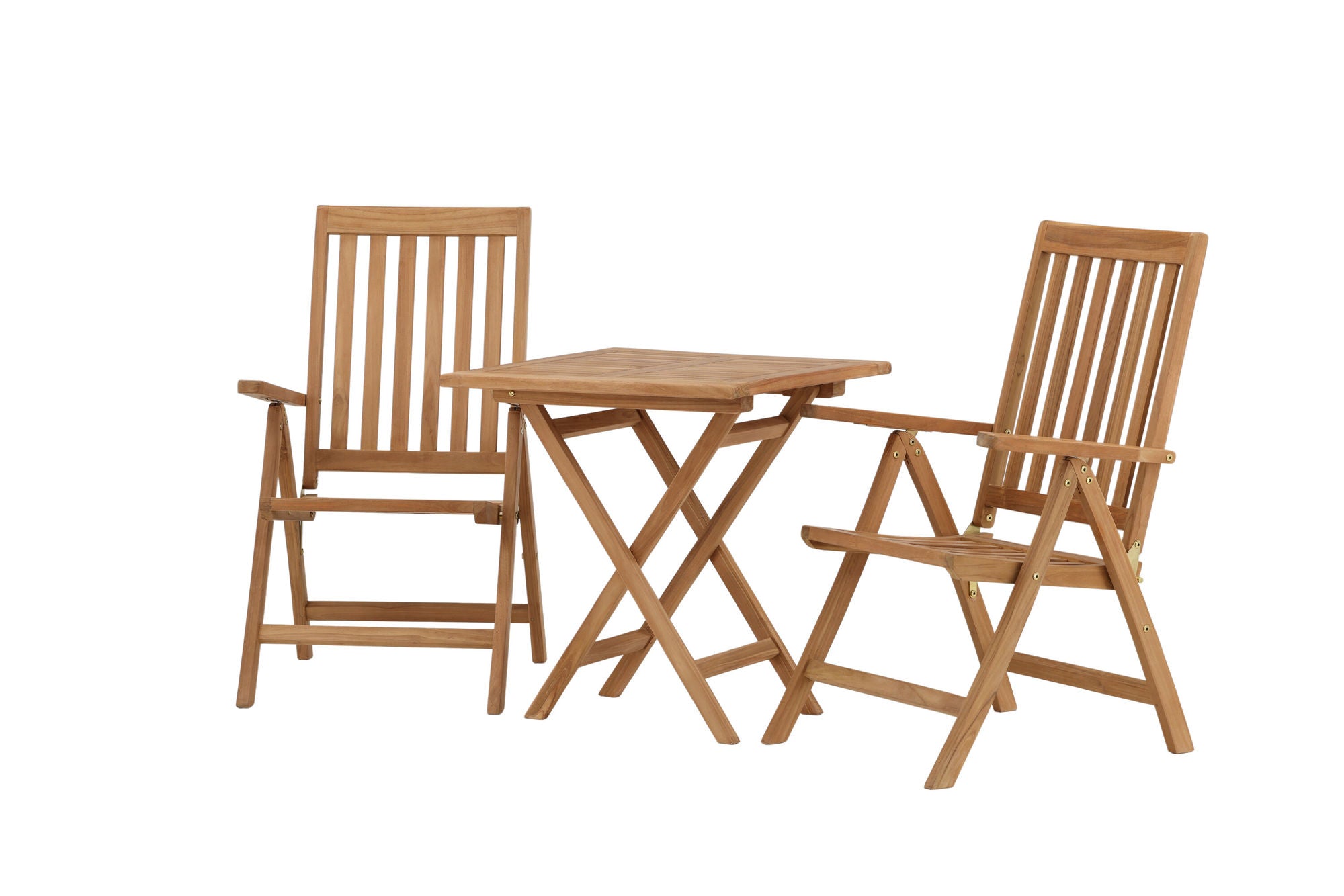 Venture Home Kenya - Folding bord- Natural - Teak - 70*70cm +Kenya 5-position Folding stol - Teak _2
