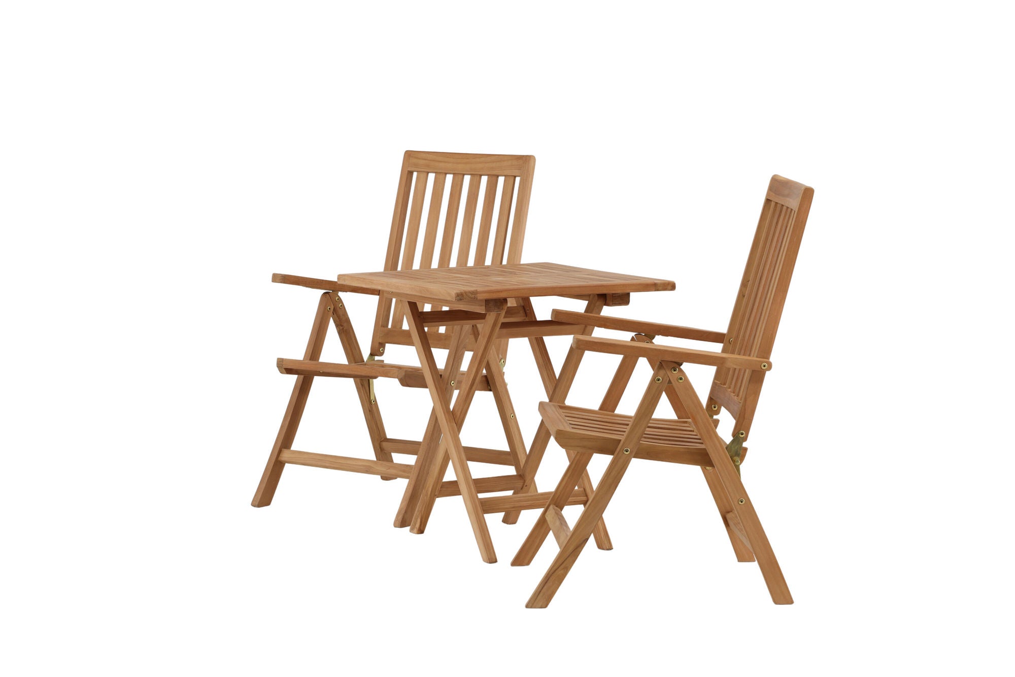 Venture Home Kenya - Folding bord- Natural - Teak - 70*70cm +Kenya 5-position Folding stol - Teak _2
