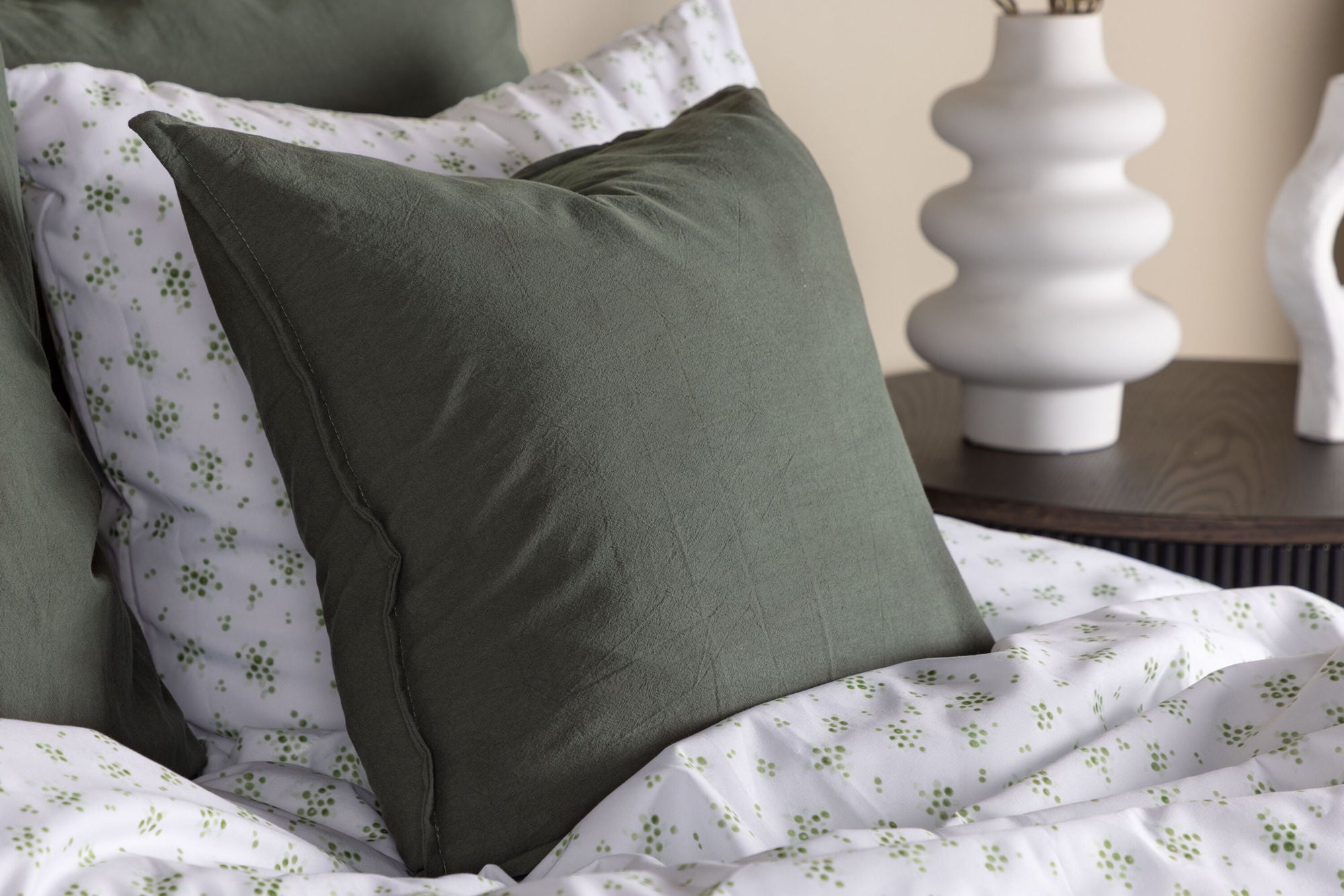 Venture Home Ronja Cushion Cover Washed Cotton - Green 45x45