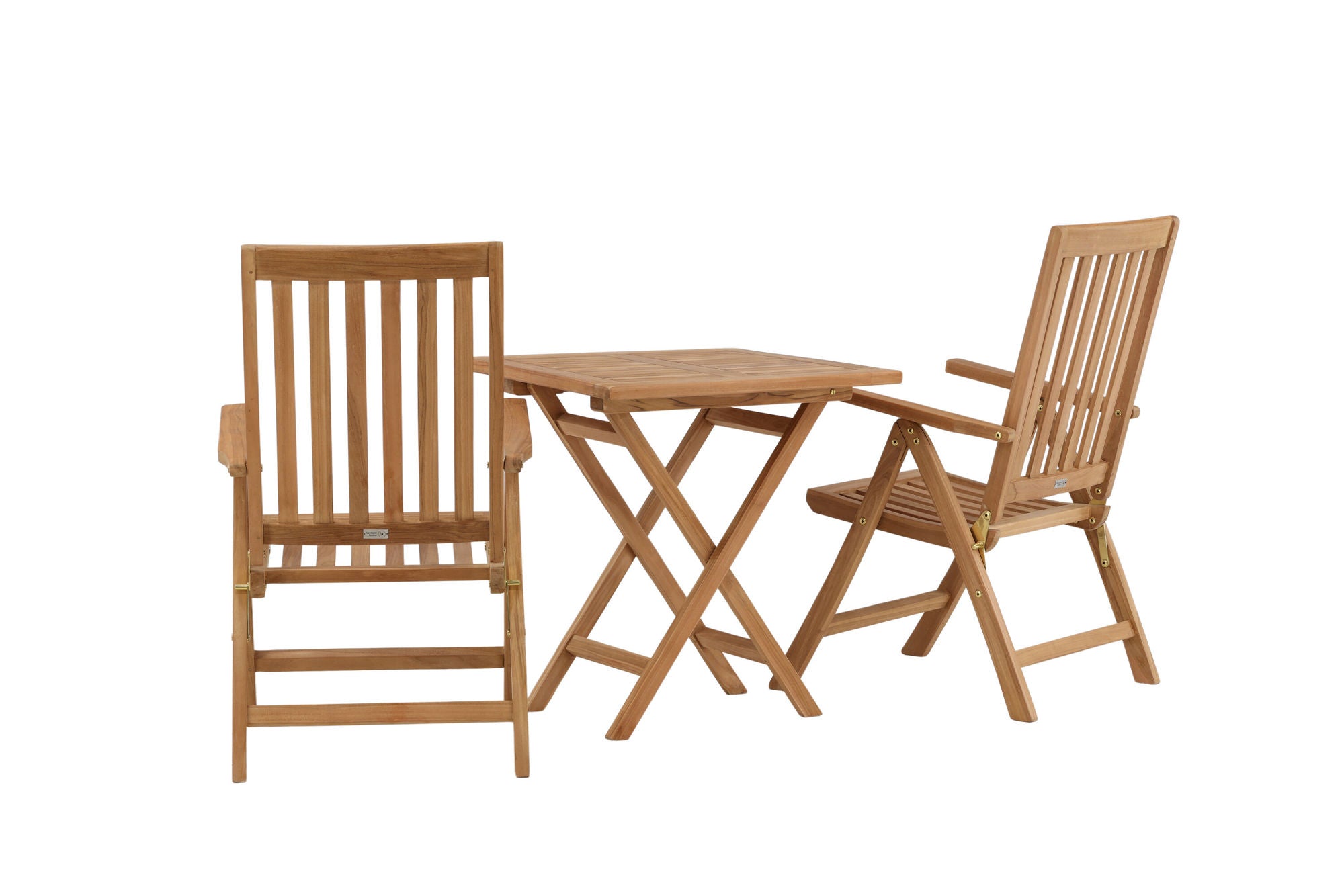 Venture Home Kenya - Folding bord- Natural - Teak - 70*70cm +Kenya 5-position Folding stol - Teak _2