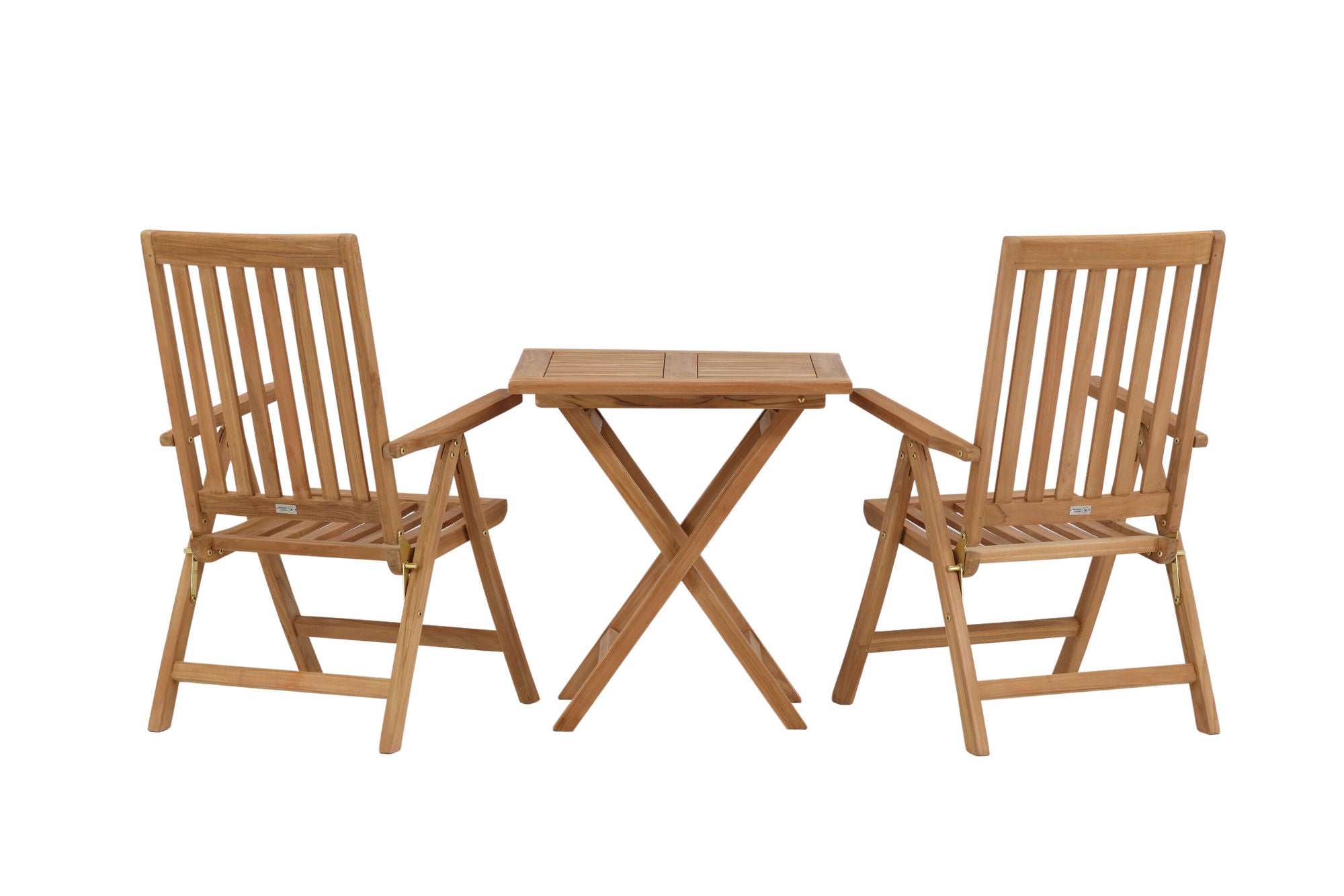 Venture Home Kenya - Folding bord- Natural - Teak - 70*70cm +Kenya 5-position Folding stol - Teak _2