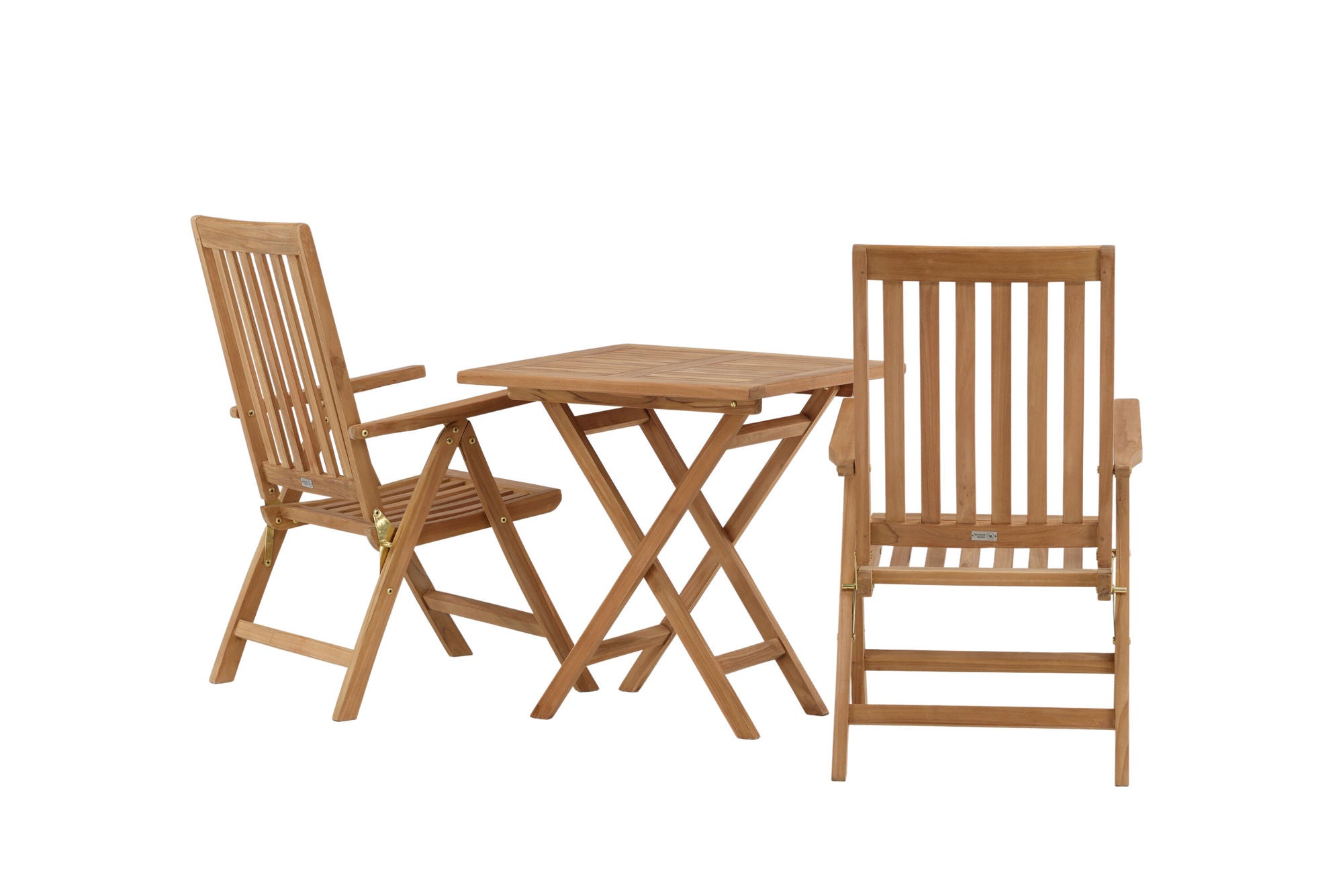 Venture Home Kenya - Folding bord- Natural - Teak - 70*70cm +Kenya 5-position Folding stol - Teak _2