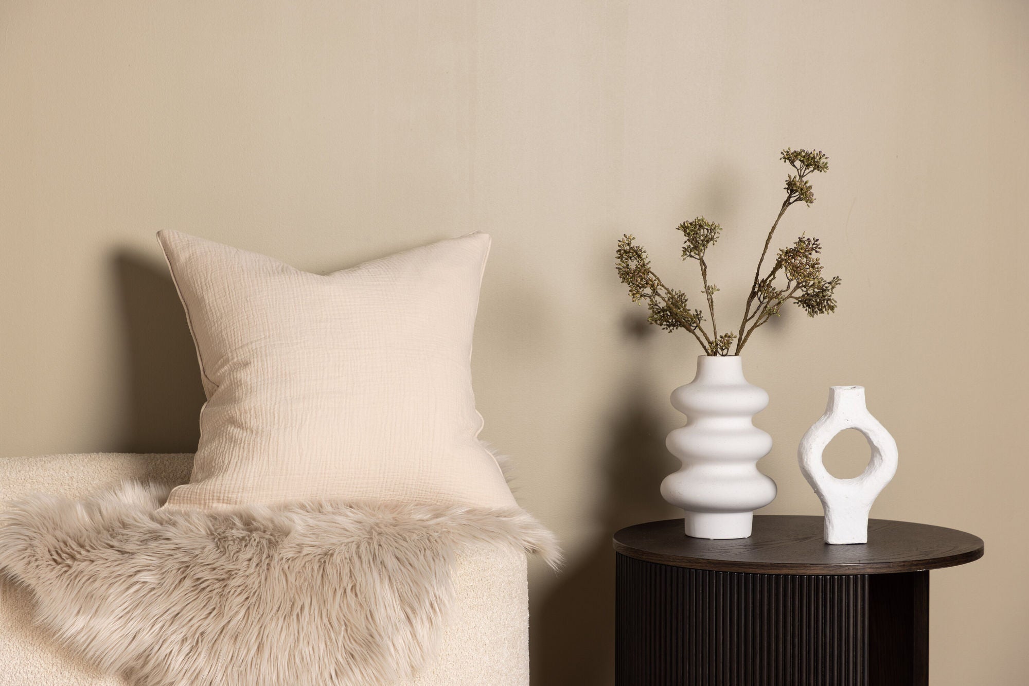 Venture Home Tyra Cushion Cover Cotton Gauze - Beige 60x60