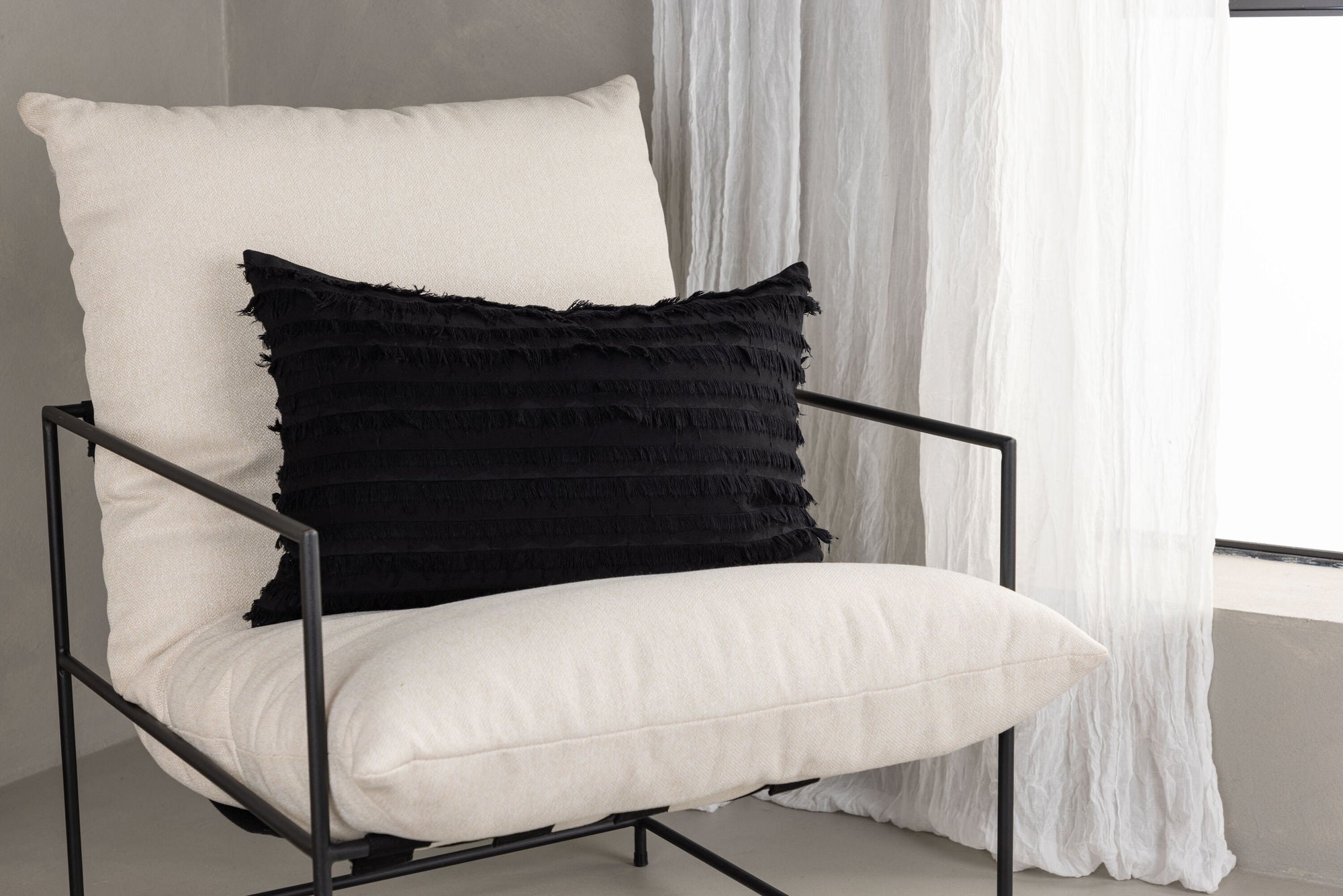 Venture Home Edith Cushion Cover Cotton - Black 40x60