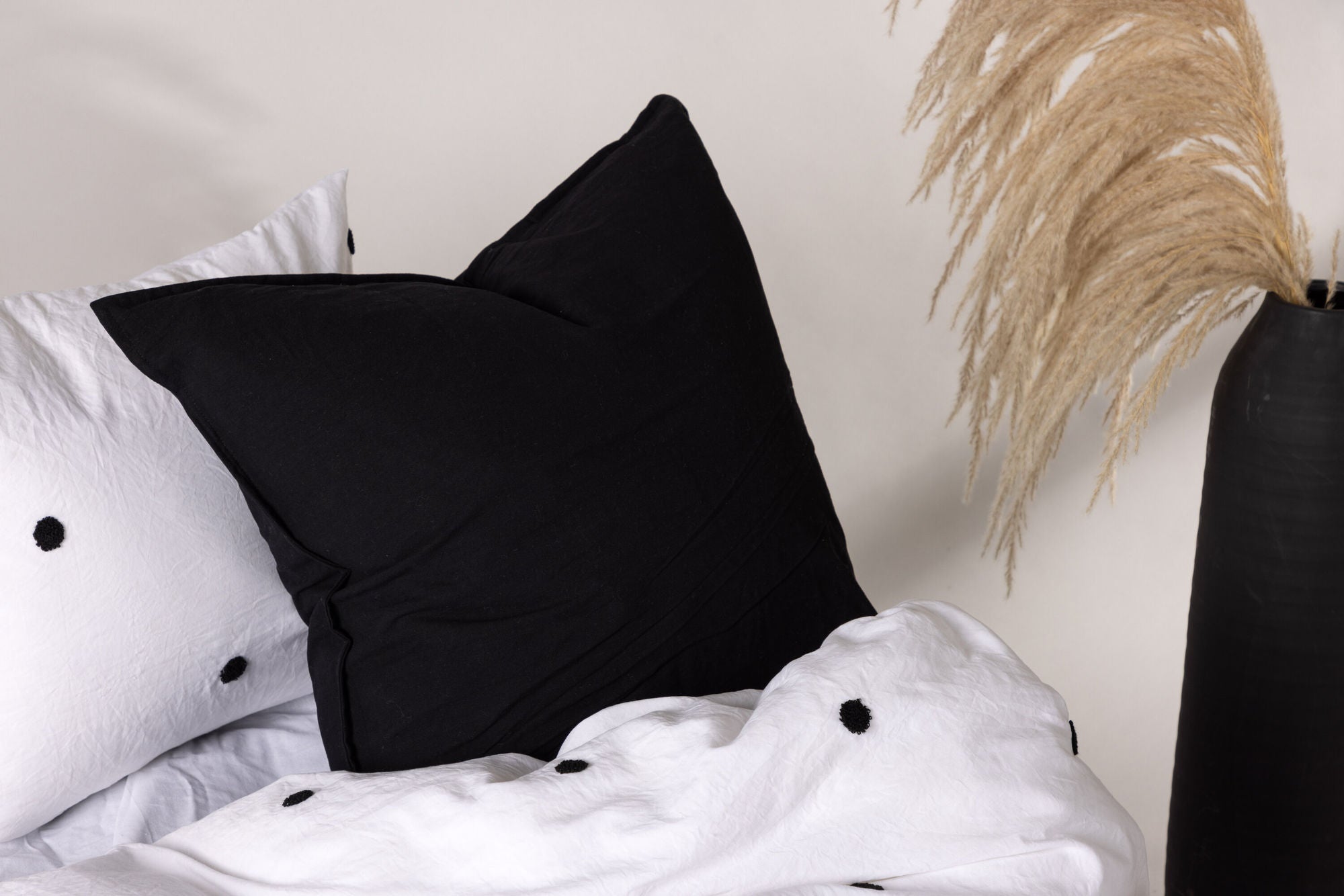 Venture Home Ronja Cushion Cover Washed Cotton - Black 60x60