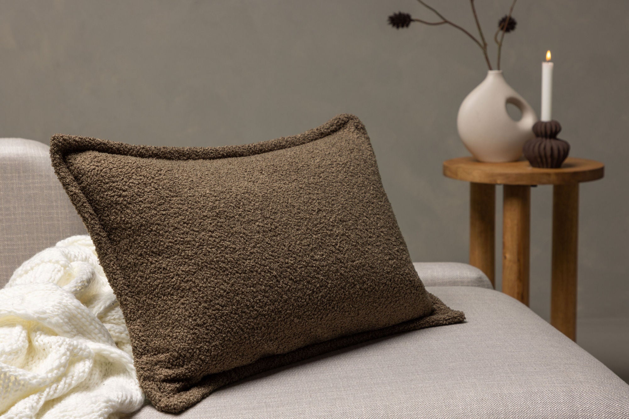 Venture Home Tuva Cushion Cover Teddy fur - Brown 40x60