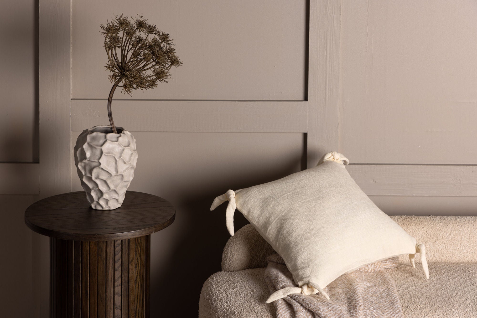 Venture Home Nora Cushion Cover Linen Viscouse - White 40x40