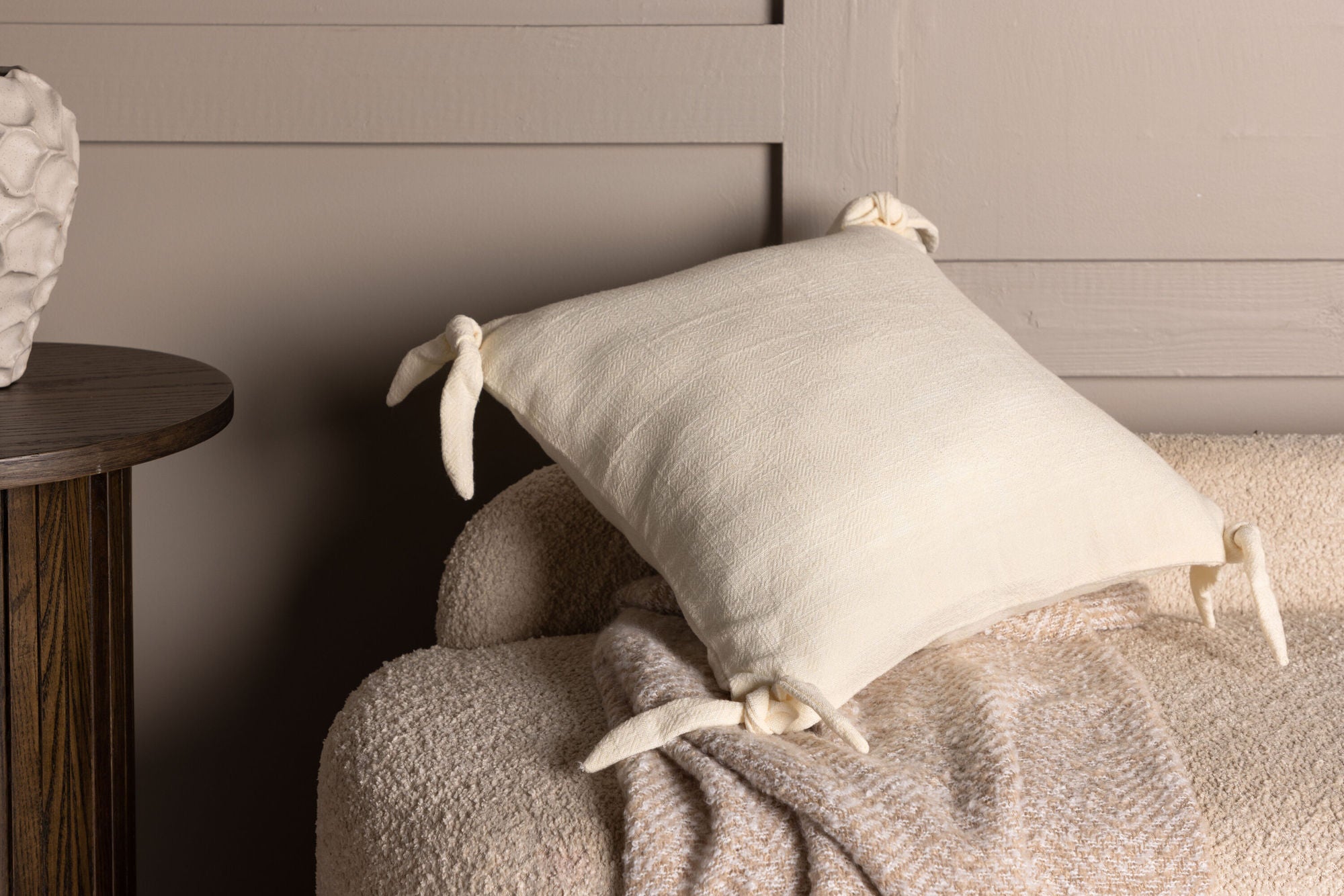 Venture Home Nora Cushion Cover Linen Viscouse - White 40x40