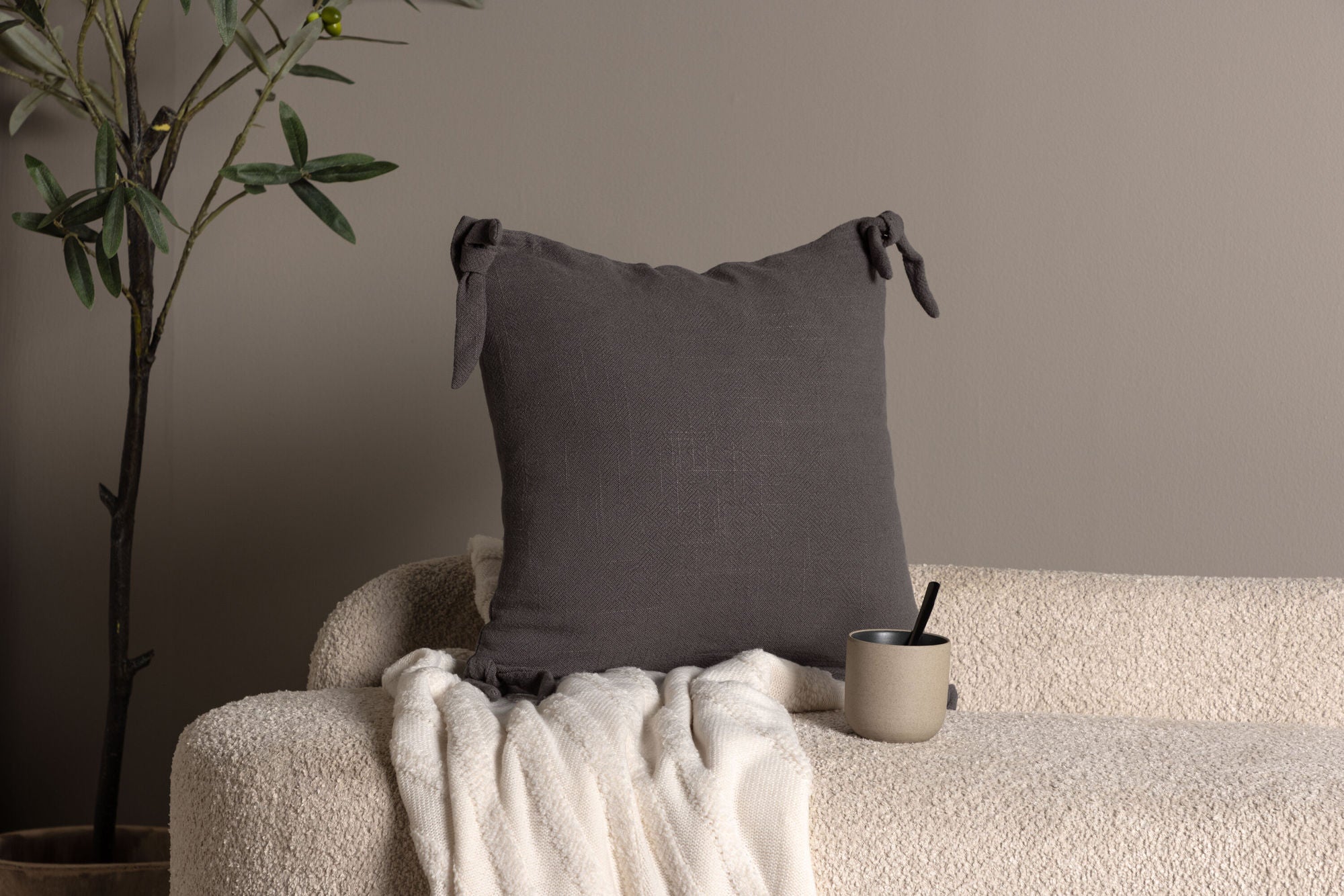 Venture Home Nora Cushion Cover Linen Viscouse - Dark Grey 40x40
