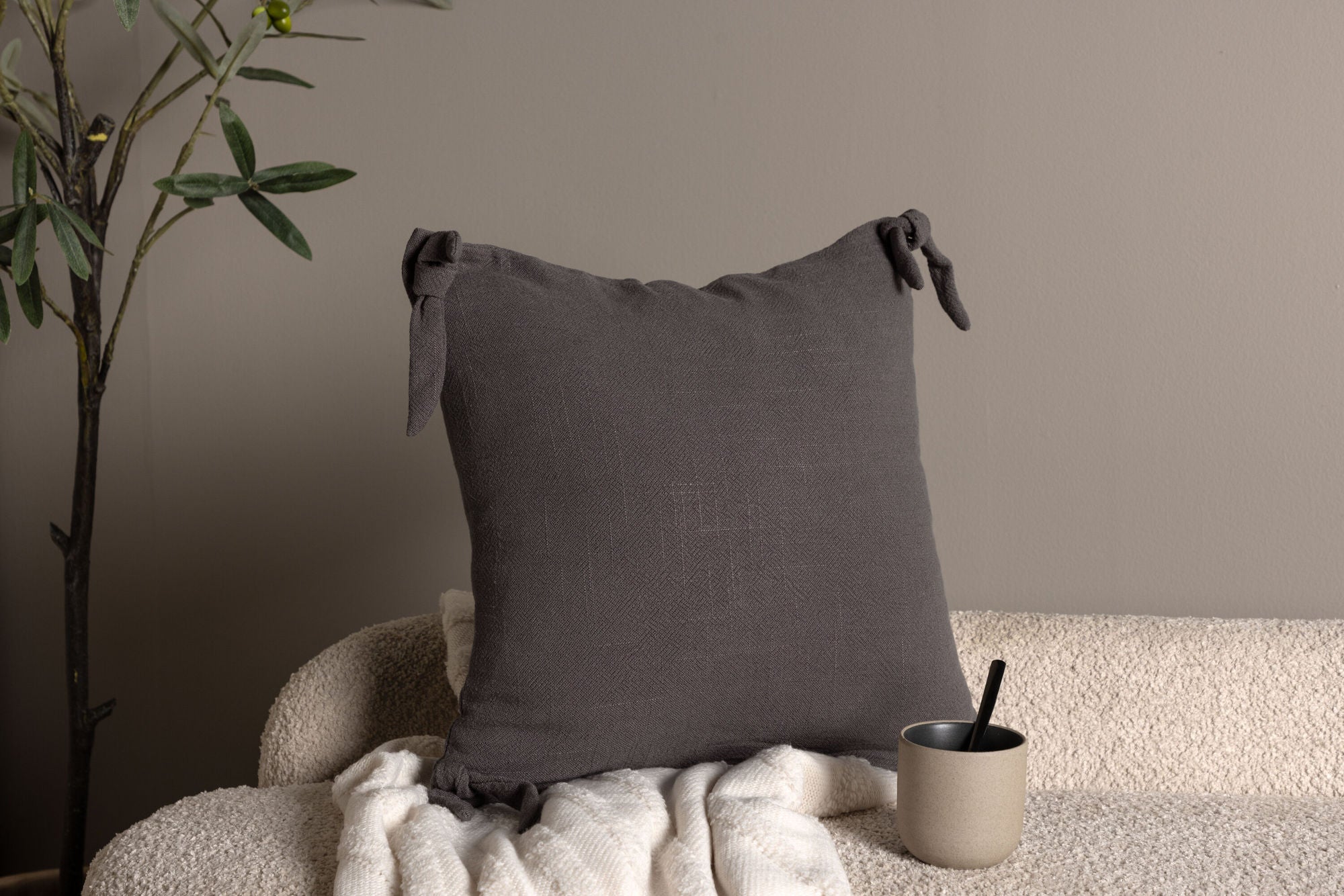 Venture Home Nora Cushion Cover Linen Viscouse - Dark Grey 40x40