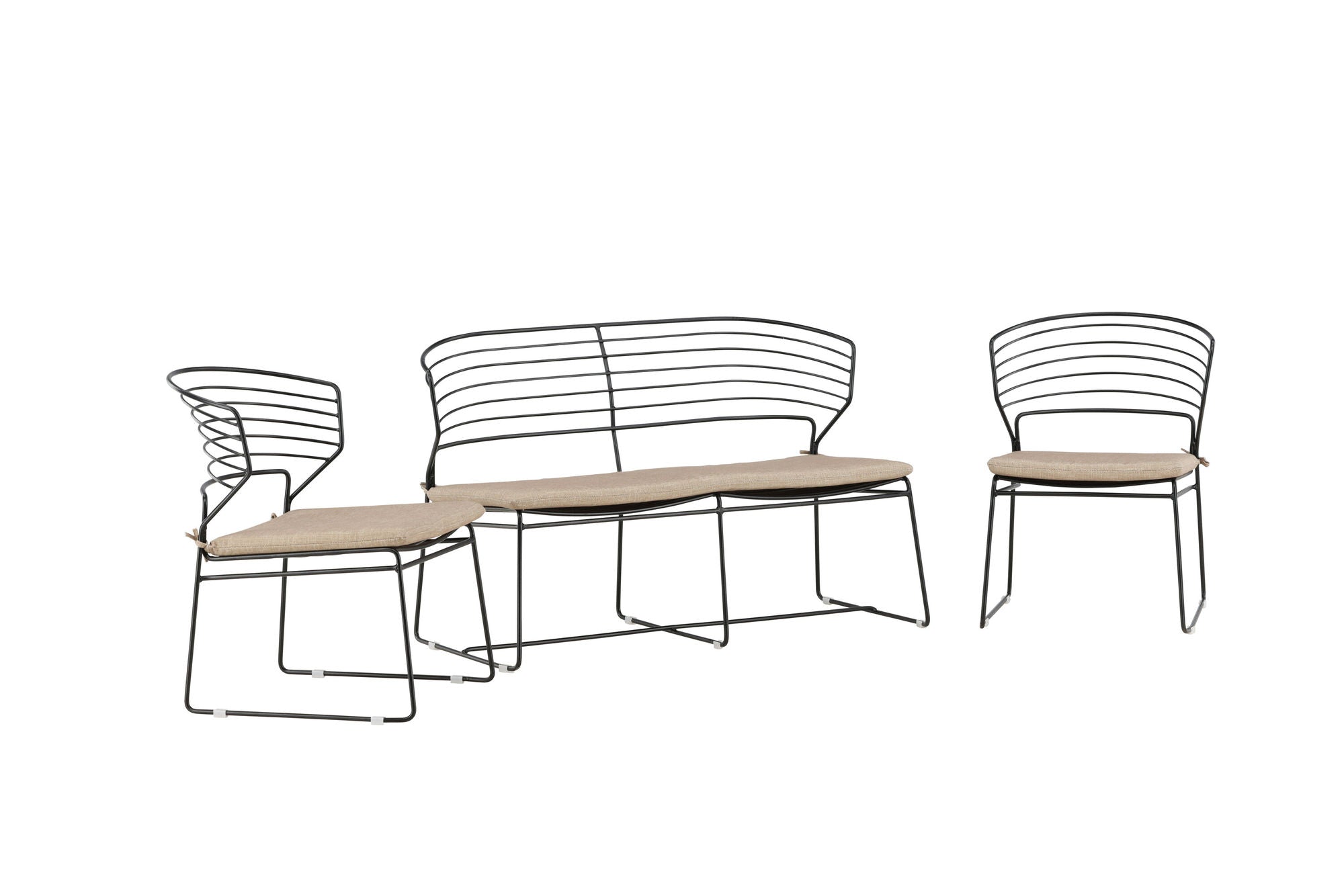 Venture Home Milano Loungeset Aluminium - Black / Sand