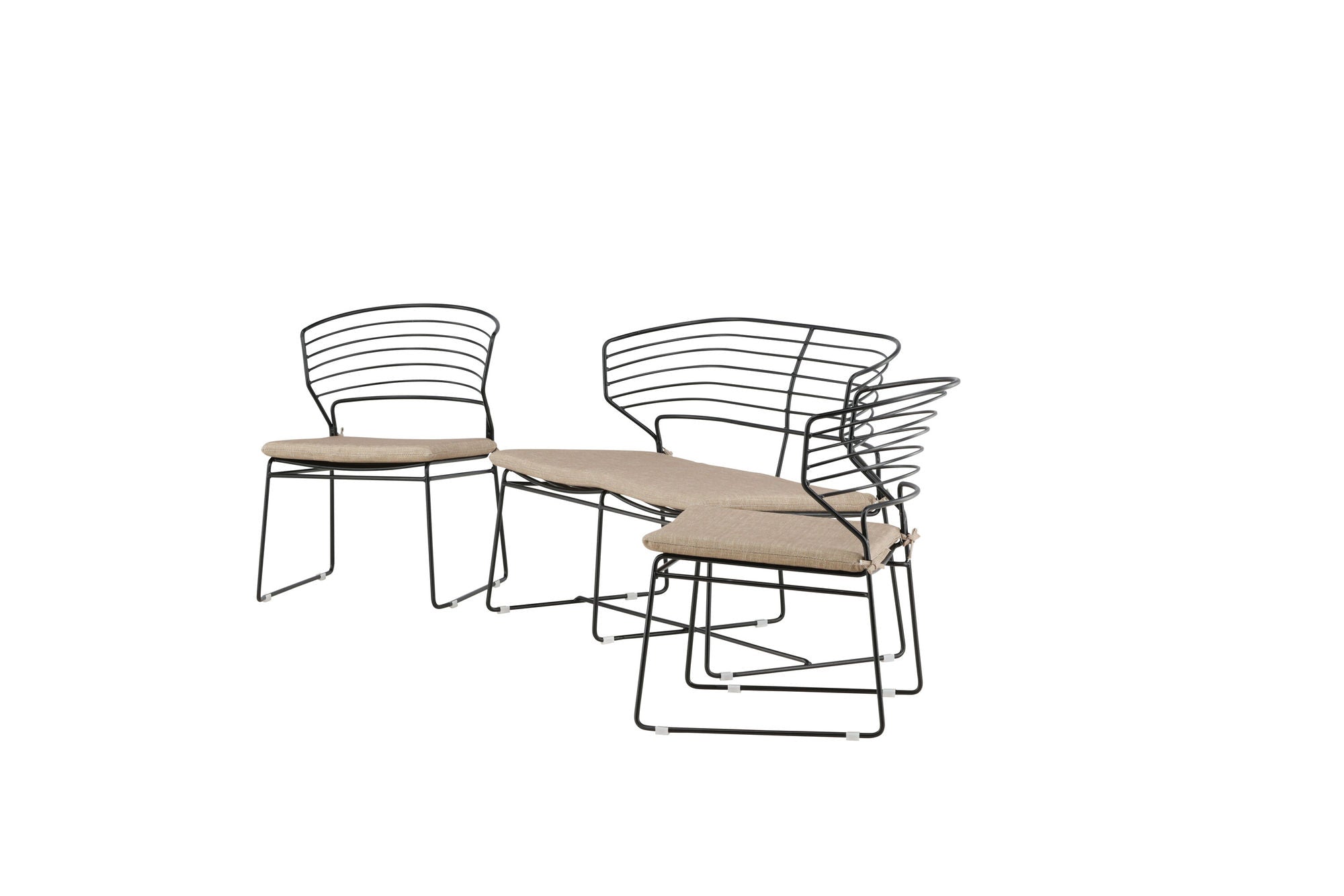 Venture Home Milano Loungeset Aluminium - Black / Sand