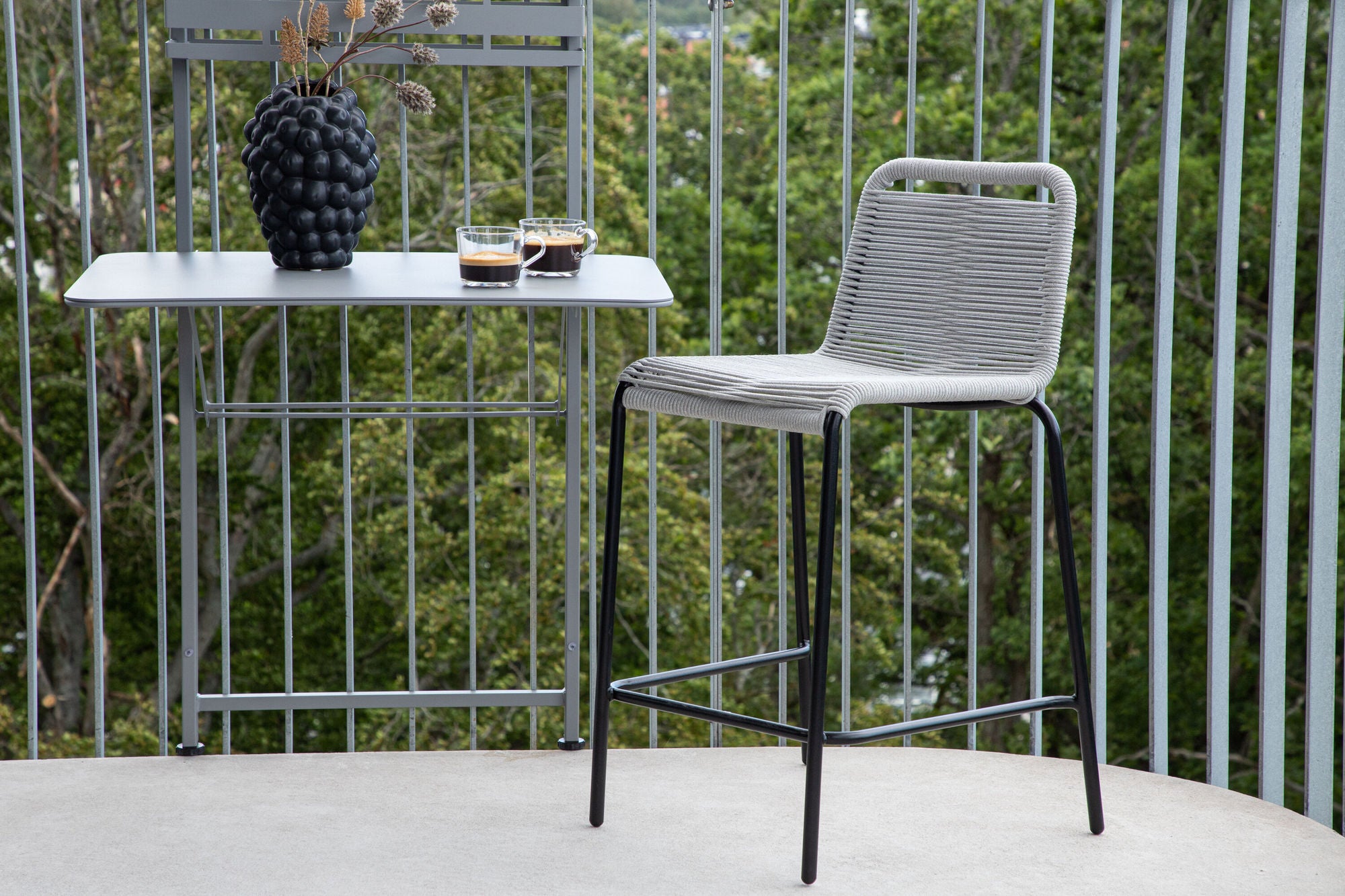 Venture Home Lindos Barchair 2-pack Steel - Black / Light Grey