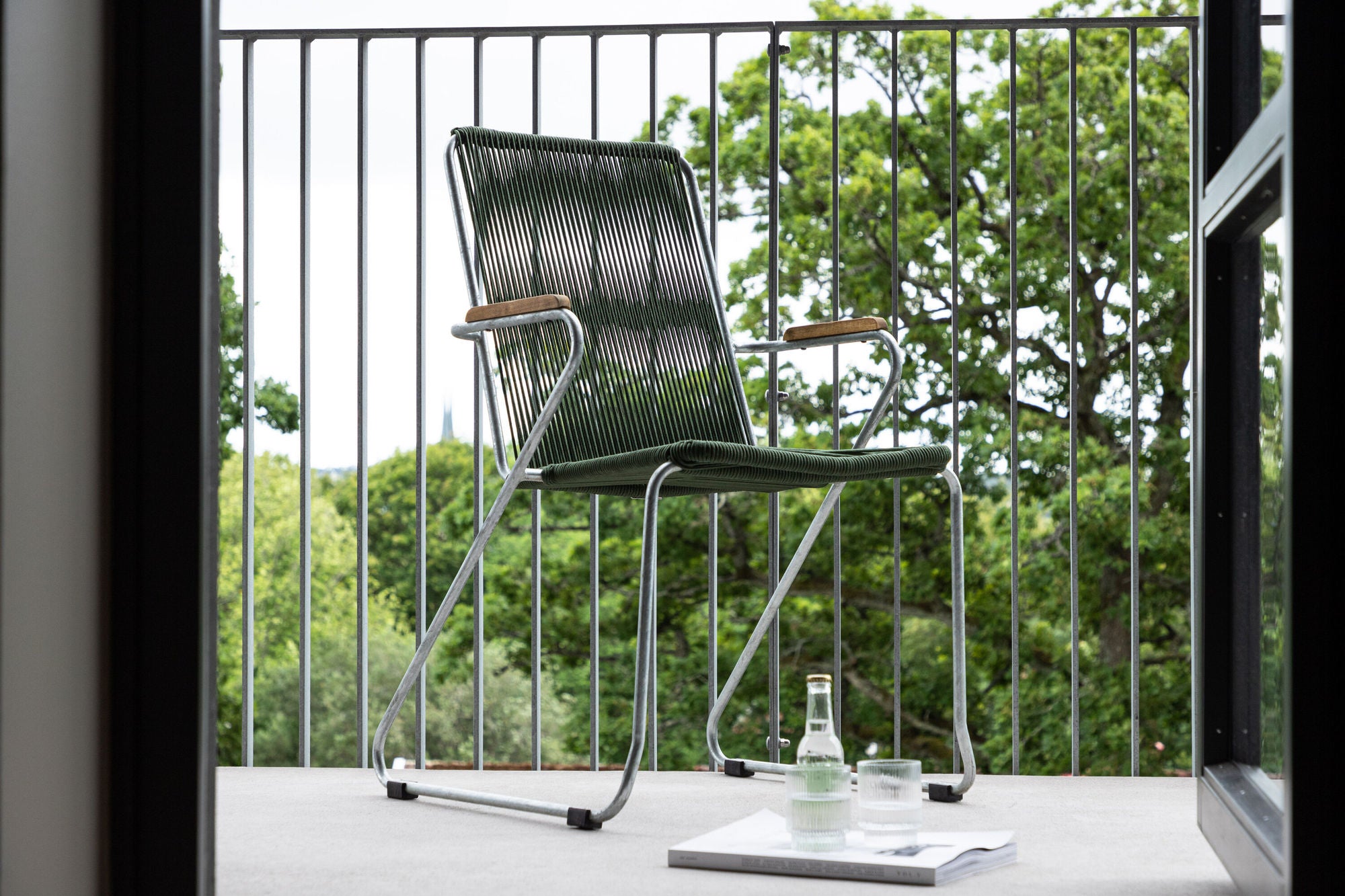 Venture Home Bois Diningchair 2-pack Steel - Silver / Green Rope