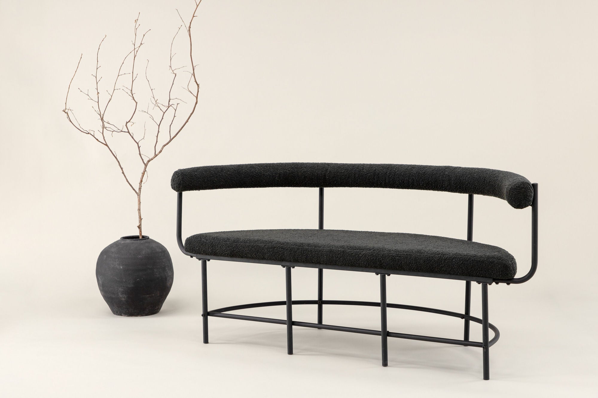 Vind Stallhagen x Josefin Lustig - bænk - Black / Black Boucle
