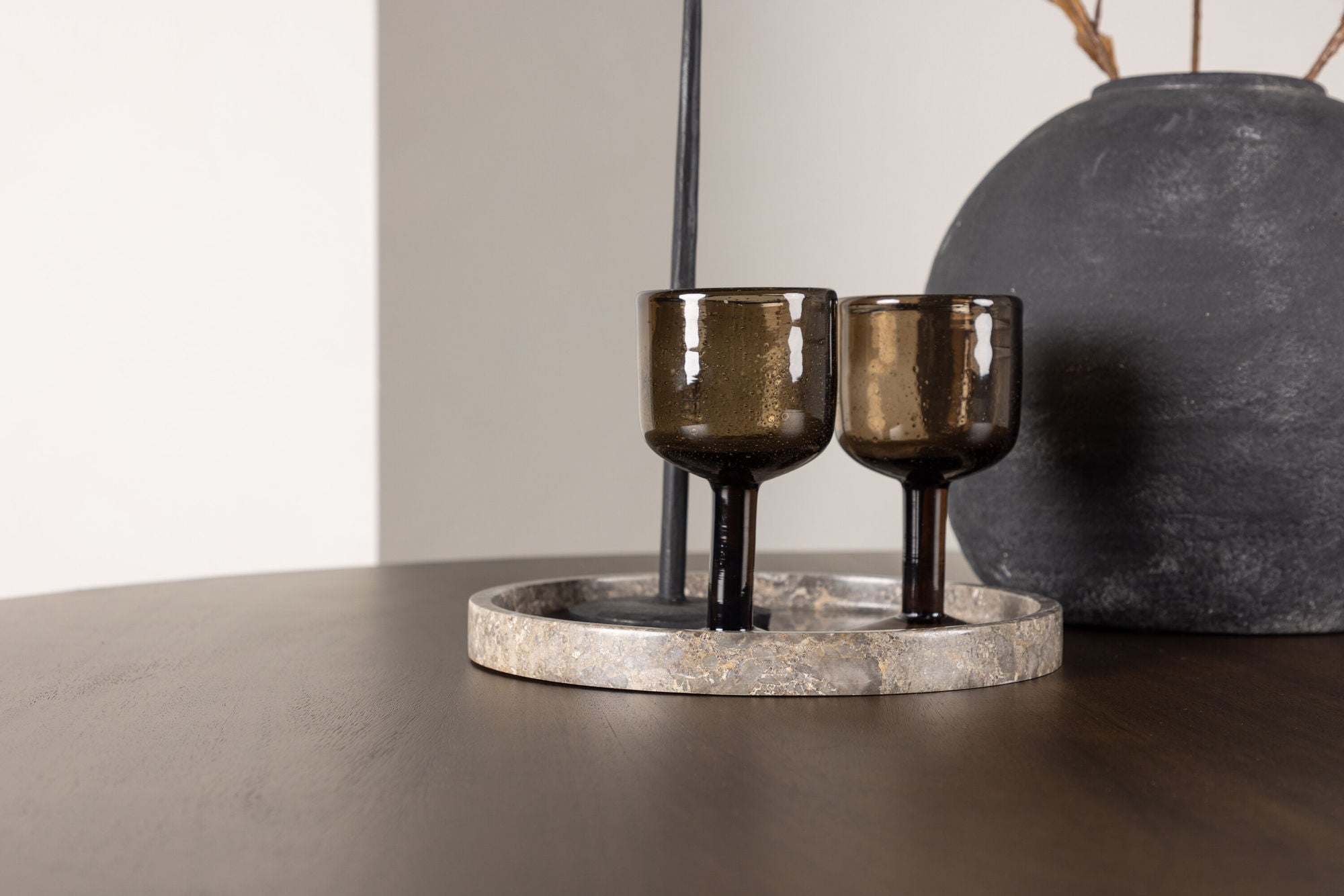 Venture Home Kaseidon spisebord - rund - Rubberwood / Dark Brown MDF