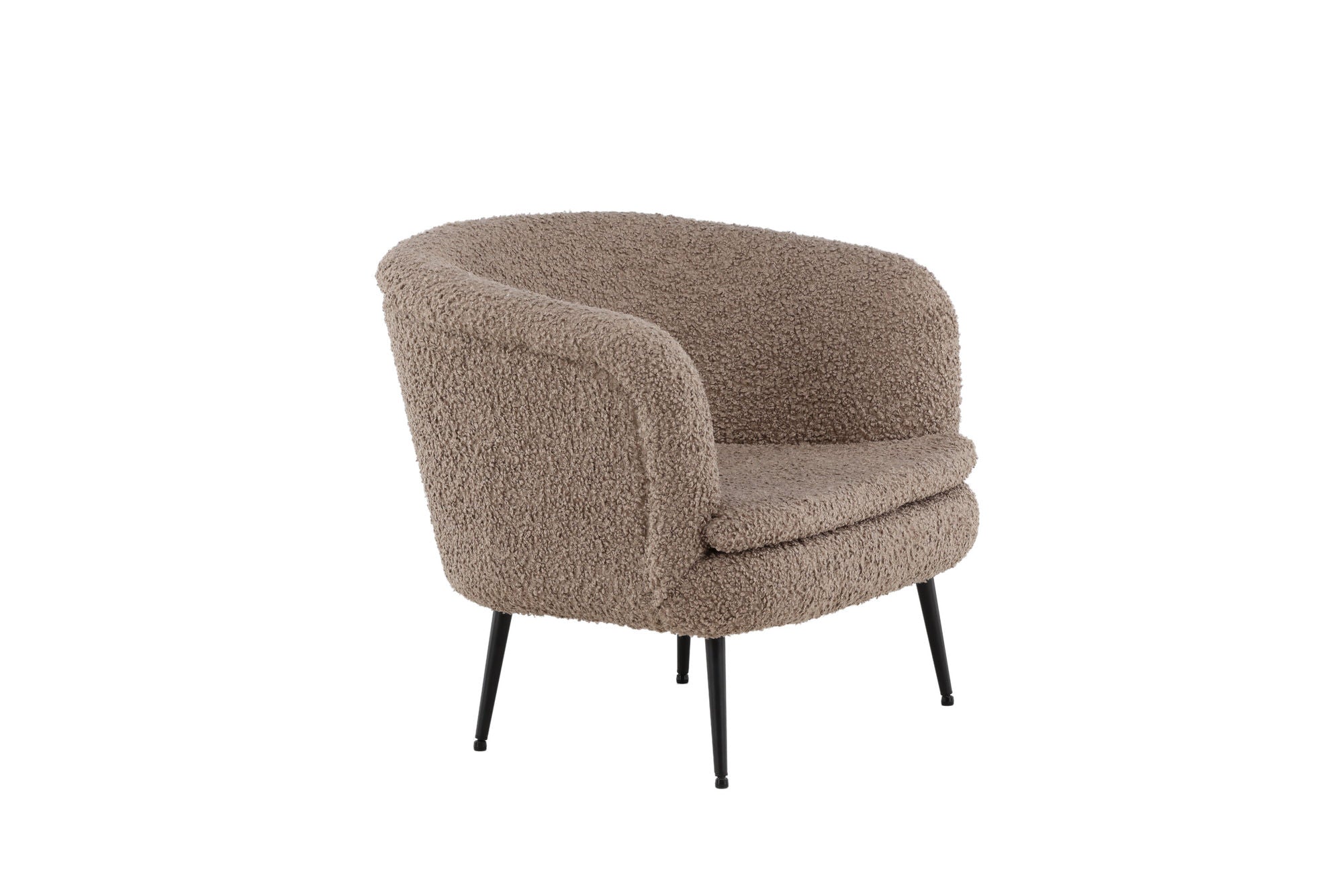 Vind Nordkoster Single Sofa - Matte Black / Dark Beige Teddy