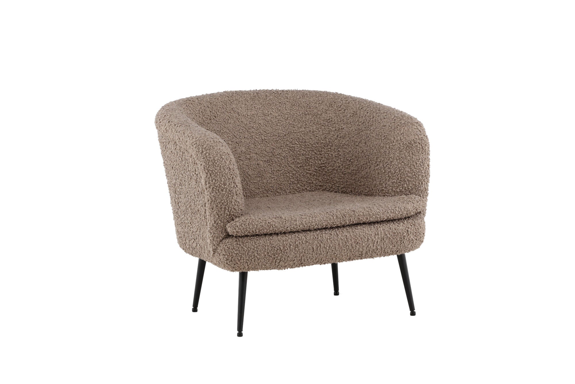 Vind Nordkoster Single Sofa - Matte Black / Dark Beige Teddy