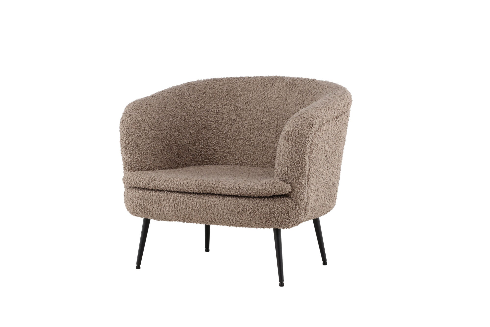 Vind Nordkoster Single Sofa - Matte Black / Dark Beige Teddy