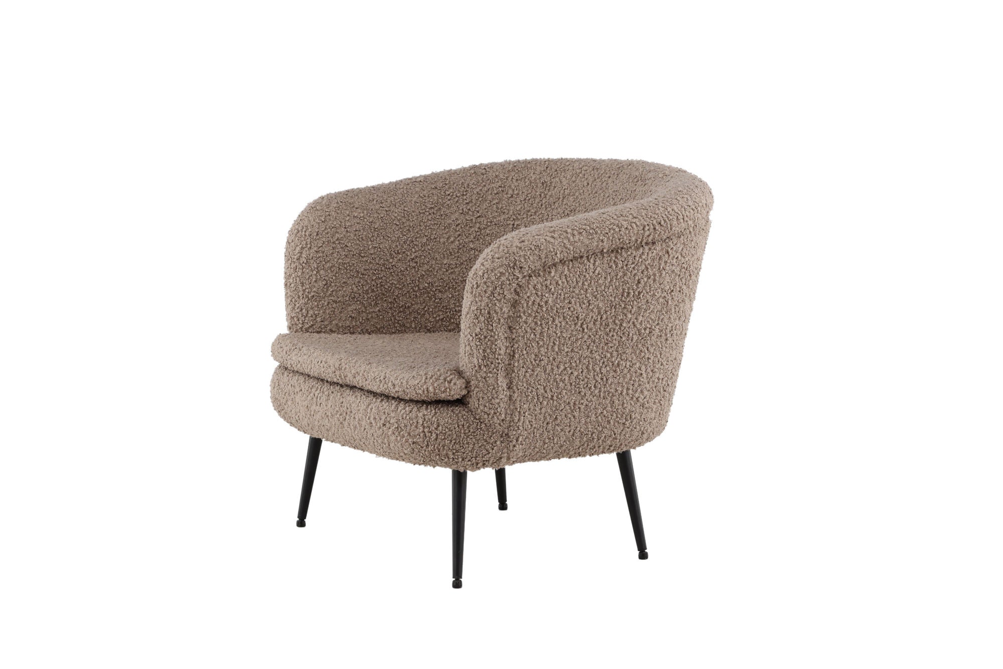 Vind Nordkoster Single Sofa - Matte Black / Dark Beige Teddy