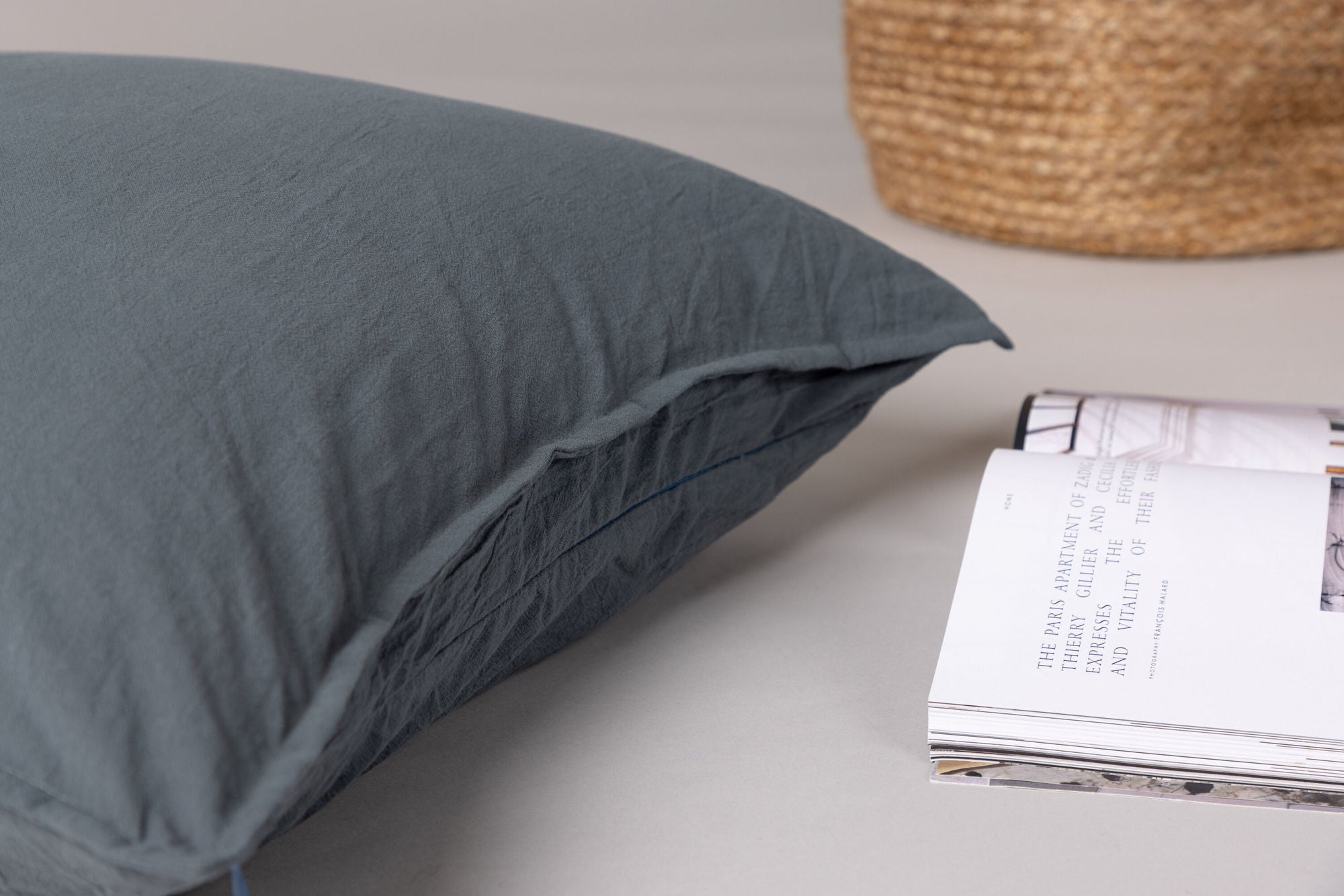 Venture Home Ronja Cushion Cover Washed Cotton - Dusty Blue 45x45