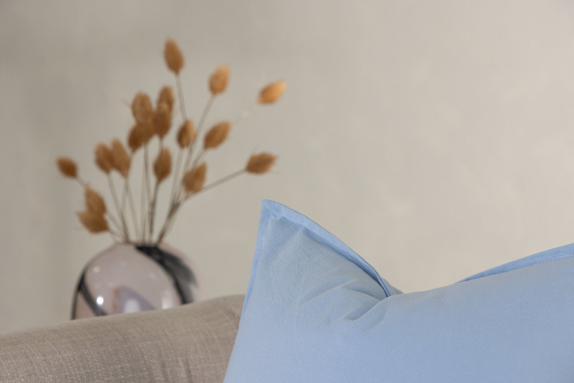 Venture Home Ronja Cushion Cover Washed Cotton - Light Blue 45x45