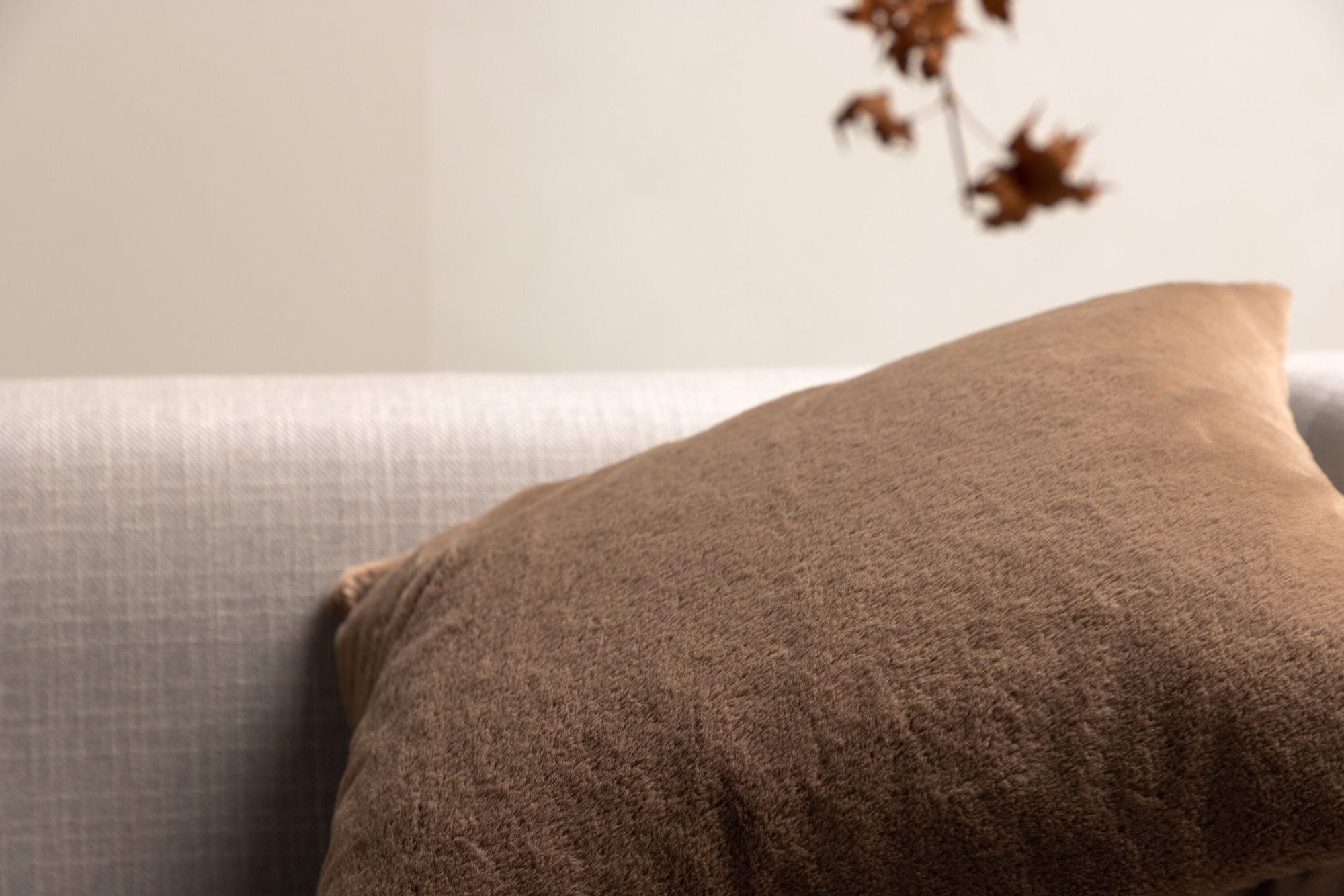 Venture Home Thea Cushion Cover Rabbit fur/Poly Velvet - Brown 50x50