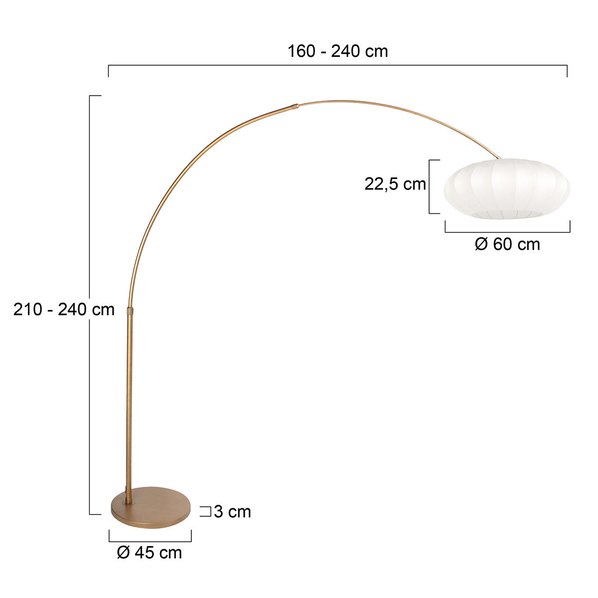 Buelampe Luma Nola 4308BR i bronze med hvid silkeskærm