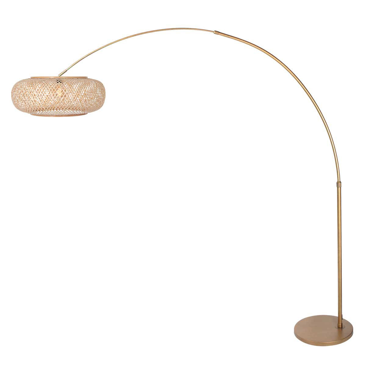 Buelampe Maze Natural 4309BR i bronze med bambusskærm Ø60 cm