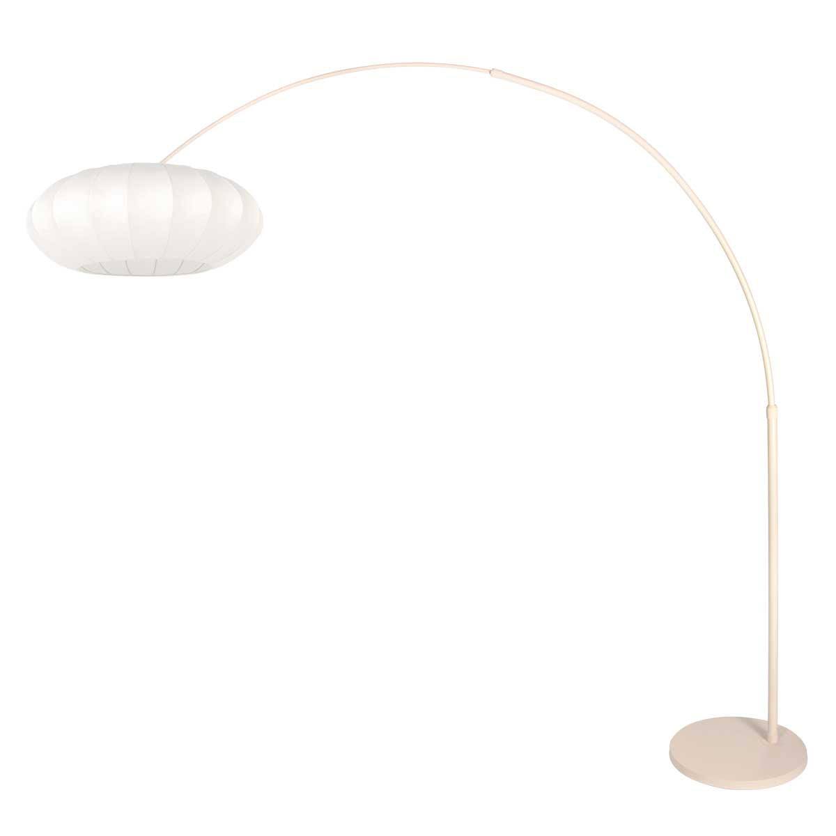 Buelampe Luma Nola 4318CR creme med hvid silkelampskærm