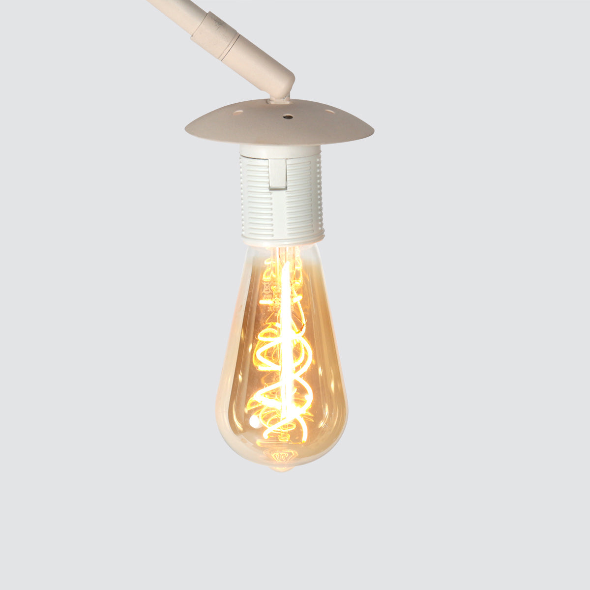 Buelampe Luma Nola 4318CR creme med hvid silkelampskærm