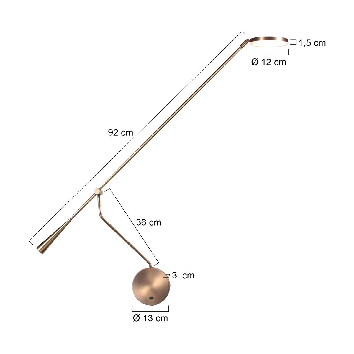 Soleil 2 4387BR Væglampe med svingarm i bronze