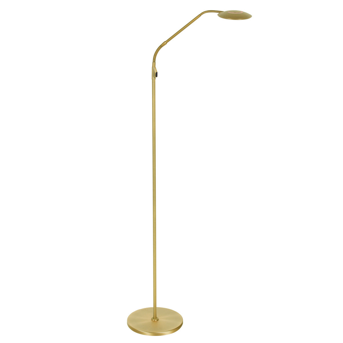 Gulvlampe Zenith 2 med genopladeligt batteri 4398ME børstet messing med fleksibel arm