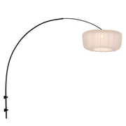 Bue væglampe Vela Lino 4409ZW sort med beige lampskærm Ø60 cm