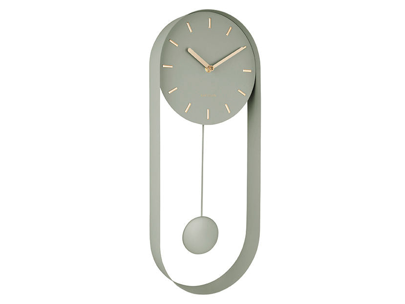KARLSSON Wall clock Pendulum Charm steel jungle green