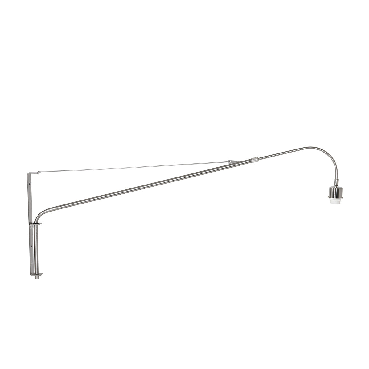 Væglampe Vela Lino 4447ST stål med sort tekstilskærm Ø60 cm