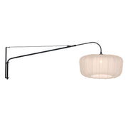 Væglampe Vela Lino 4454ZW sort med beige-creme tekstilskærm