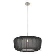 Hængelampe Vela Lino 4473ST i stål med sort tekstilskærm Ø60 cm