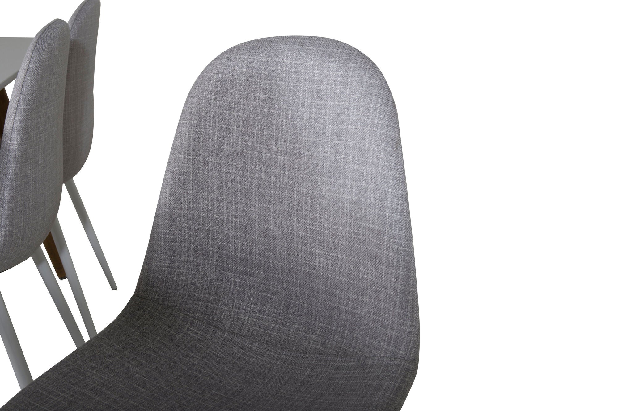 Venture Home Polar Matbord - Ek-Look / Vit- 180*90*H75 +Polar Spisebordsstol - White Legs - Light Grey Fabric _6