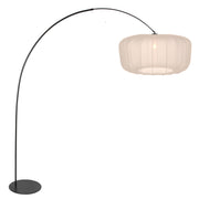 Gulvlampe Curve 4520ZW - sort buelampe med beige stofskærm