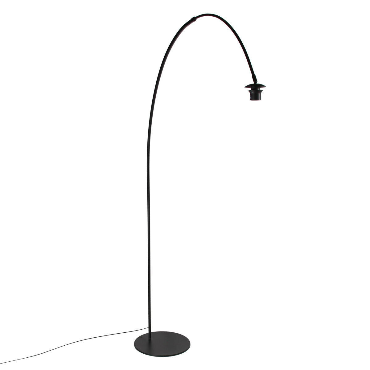 Gulvlampe Curve 4520ZW - sort buelampe med beige stofskærm