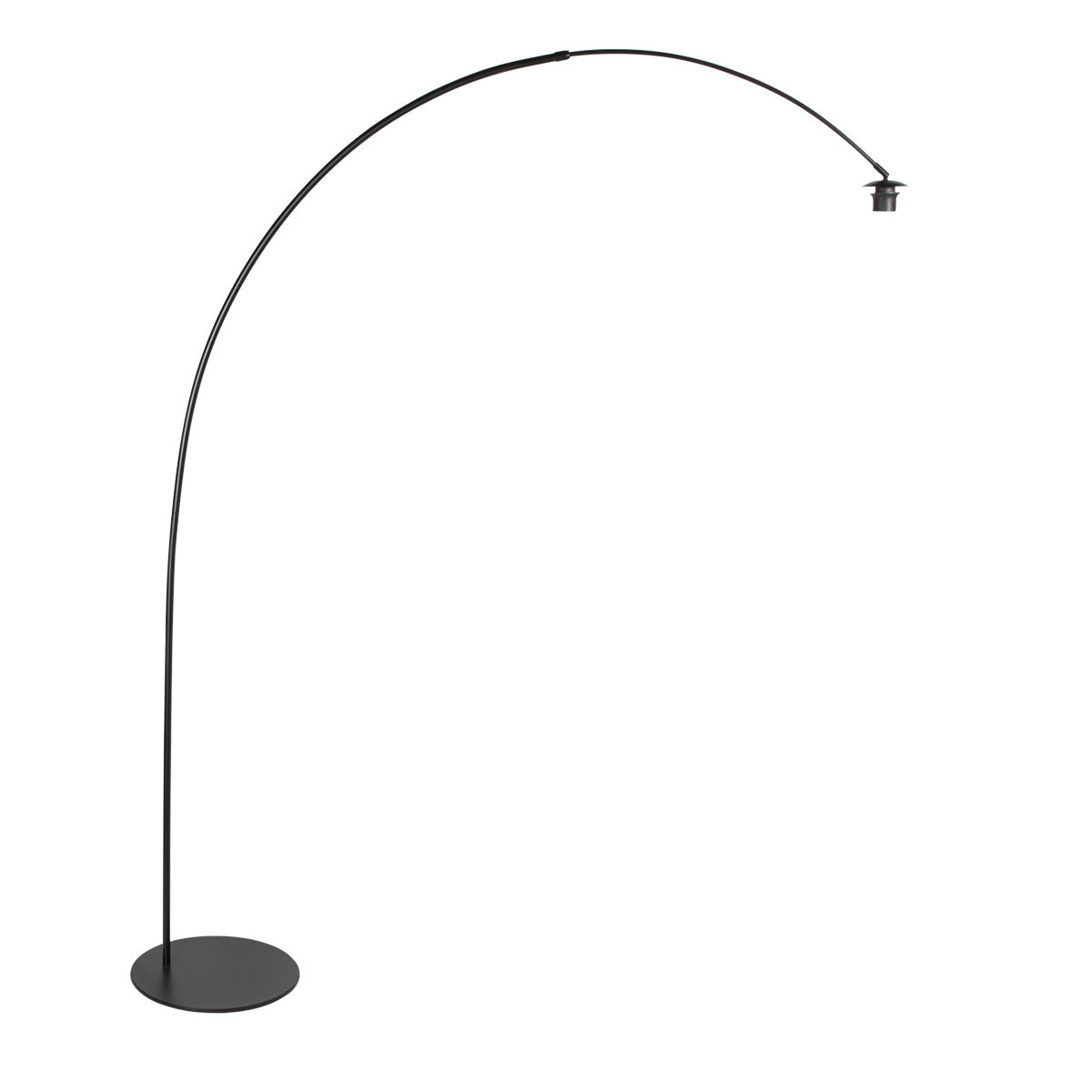 Gulvlampe Curve 4520ZW - sort buelampe med beige stofskærm