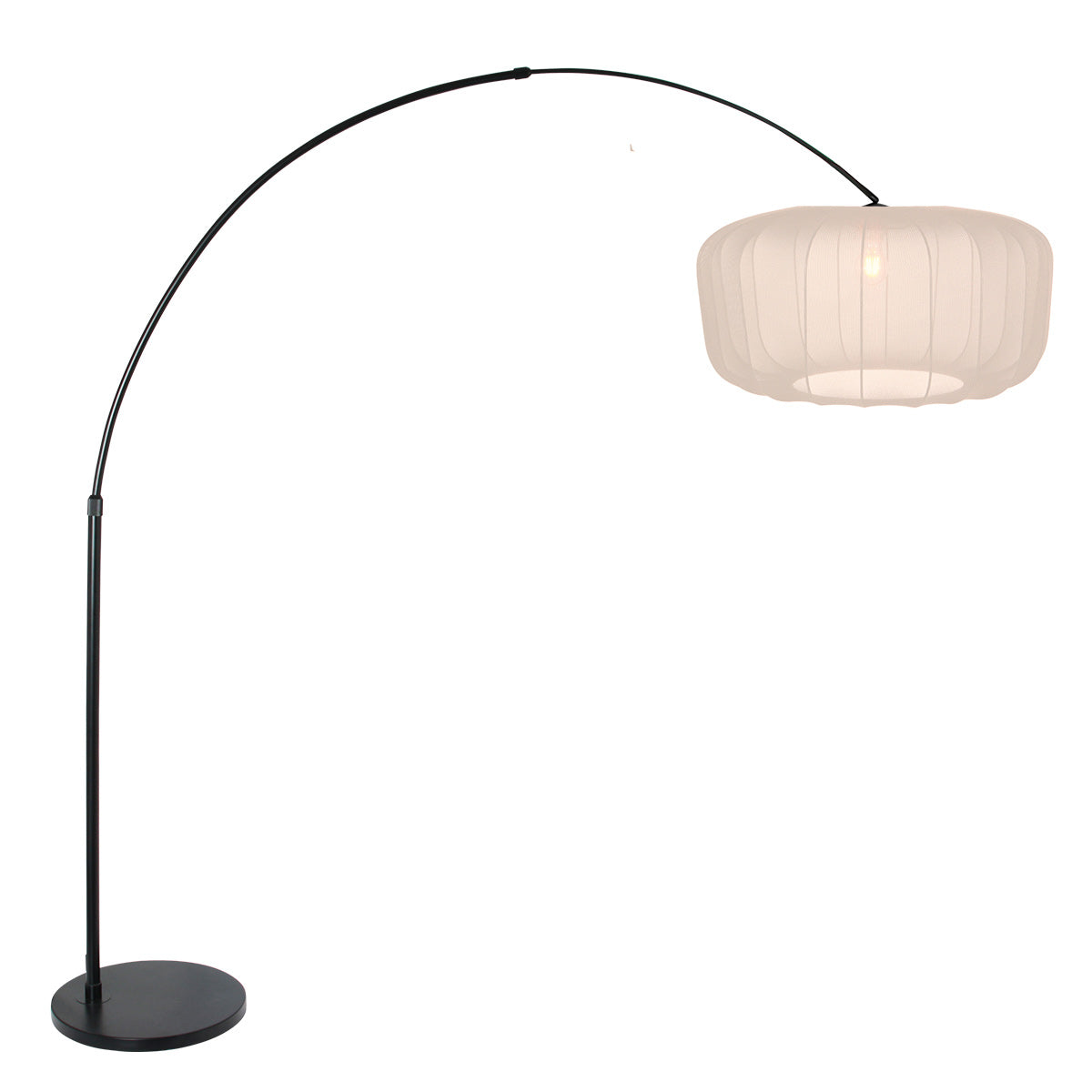 Buelampe Vela Lino 4564ZW sort med beige-creme tekstilskærm
