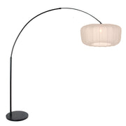 Buelampe Vela Lino 4564ZW sort med beige-creme tekstilskærm
