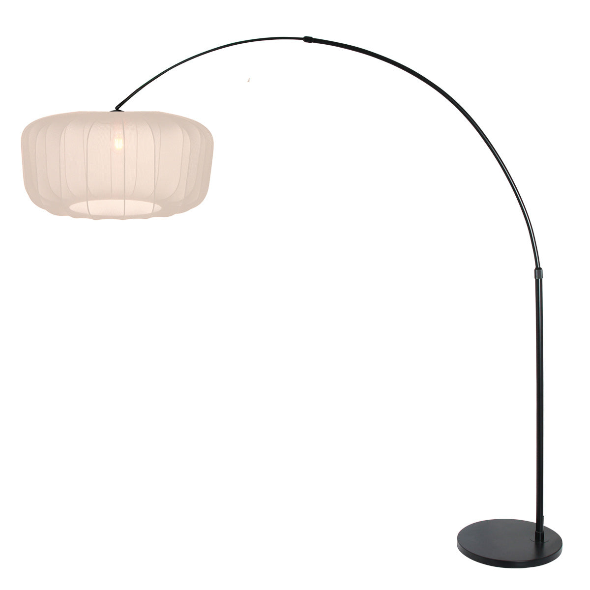 Buelampe Vela Lino 4564ZW sort med beige-creme tekstilskærm