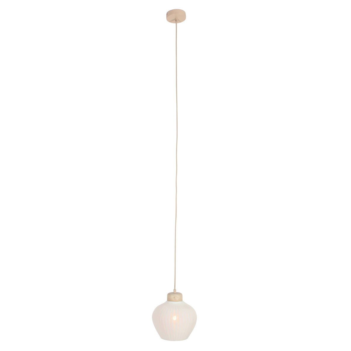 Travino 4598CR pendellampe – lin og travertin i naturlig stil