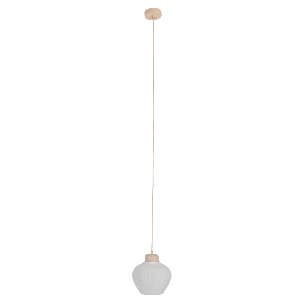 Travino 4598CR pendellampe – lin og travertin i naturlig stil
