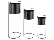 PT LIVING Plant pot set Essence round iron black