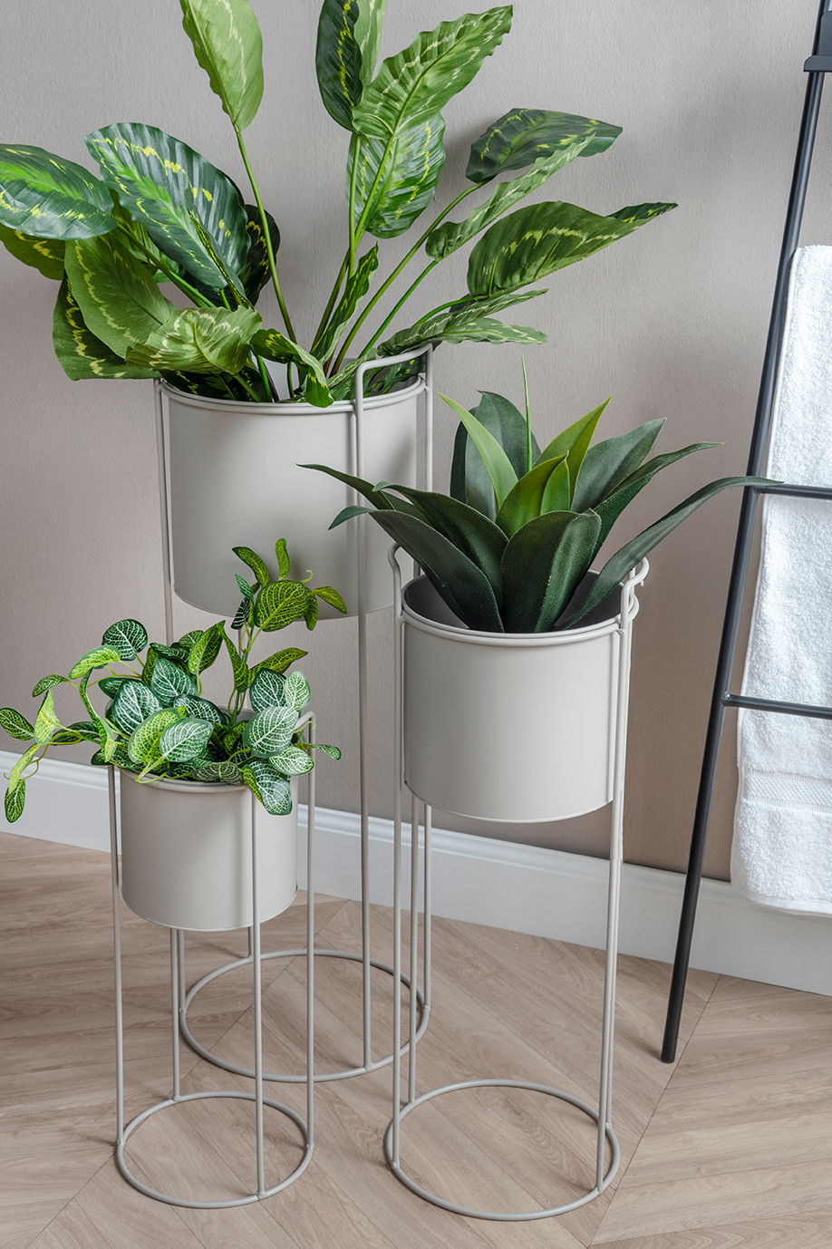 PT LIVING Plant pot set Essence round iron black