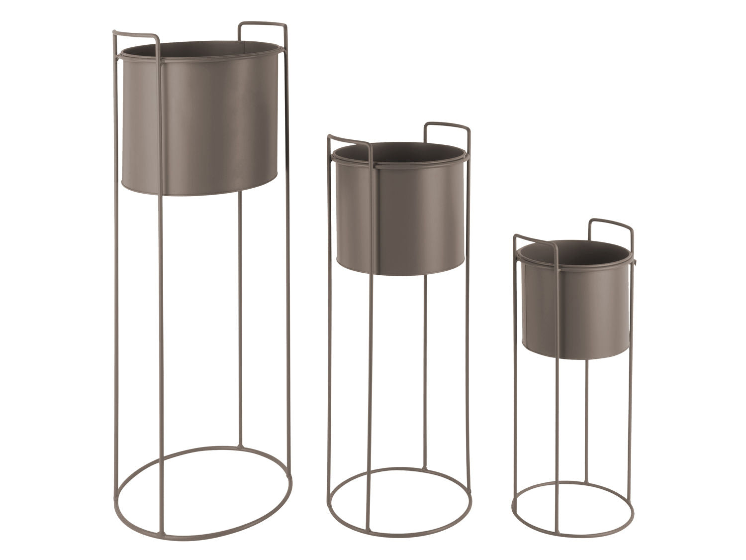 PT LIVING Plant pot set Essence round iron moss green